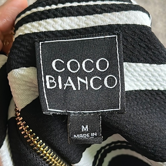 Coco Bianco Black and White Striped Blouse Size M - Picture 4 of 10